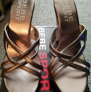 Size 9  BEBE SPORT snake wedge